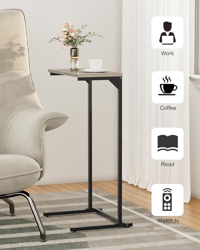 TUTOTAK C Shaped End Table, Small Side Table, 28.7" H Couch Table, C Table - Image 5