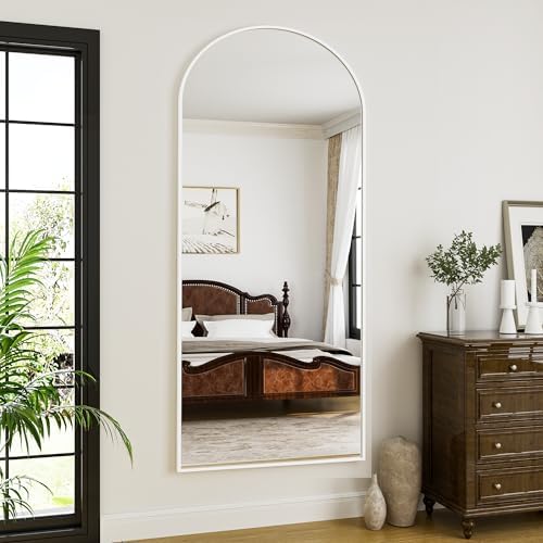 Rowjut Large 76"x34" Arched Full Length Mirror White Floor &Standing for Bedroom&Living Room&Wall Mounted Mirror Full Body Mirrors Hanging or Leaning. - Image 3