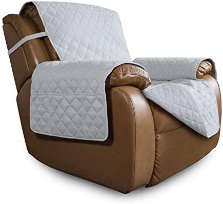 Easy-Going Oversized Recliner Chair Cover Reversible Sofa Cover Water Resistant Couch Cover Furniture Protector with Elastic Straps for Pets Dog Cat (Oversized Recliner, Light Gray/Light Gray) by Easy-Going