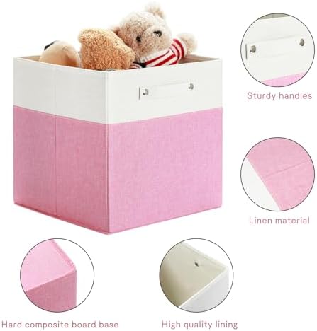 FinishingBo 13x13x13 Storage Cube Bins 6 Pack, Cube Shelf Baskets - Image 6