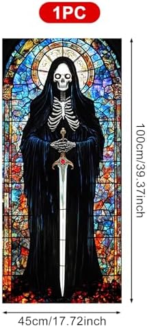 HOMETITUTE Grim Reaper Gothic Privacy Window Film Cling 17.7x39.3 PVC - Image 3