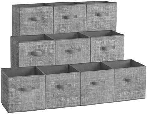 SONGMICS Storage Cubes, Set of 10, 13-Inch Foldable Closet Organizers by Unknown