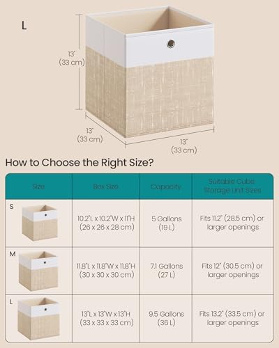 SONGMICS Storage Cubes, Set of 6 Foldable Organizer Boxes with Handles - Image 4