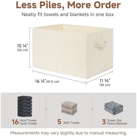 StorageWorks Closet Storage Bins, Beige(NaturWeave Fabric), Extra Large - Image 4