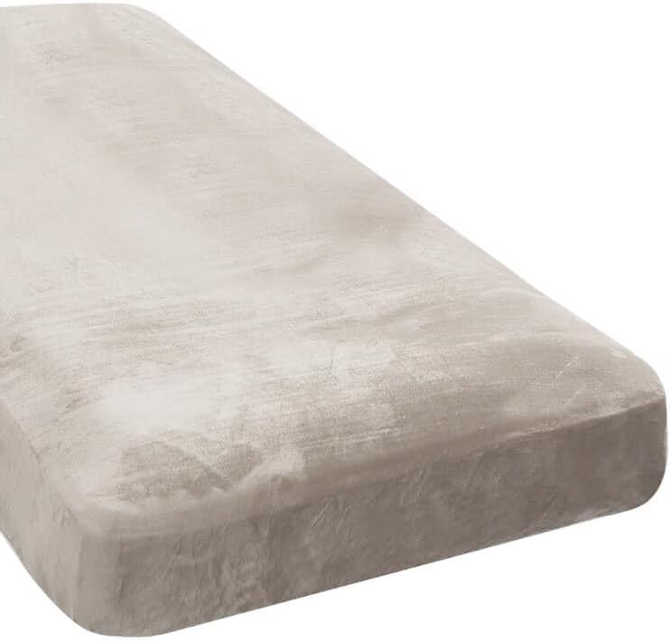 H.VERSAILTEX Velvet Stretch Individual Chaise Cover Sectional Couch Covers for L Shaped Sofa Both Left/Right Furniture Protector Seat Cushion Sofa Cover (1 Piece Chaise Cover, Oatmeal) by HVERSAILTEX