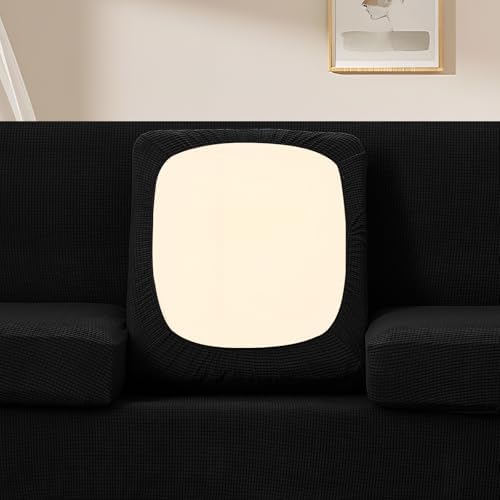 U-NICE HOME 4 Pieces Stretch Couch Cover Sofa Slipcover, Black - Image 3
