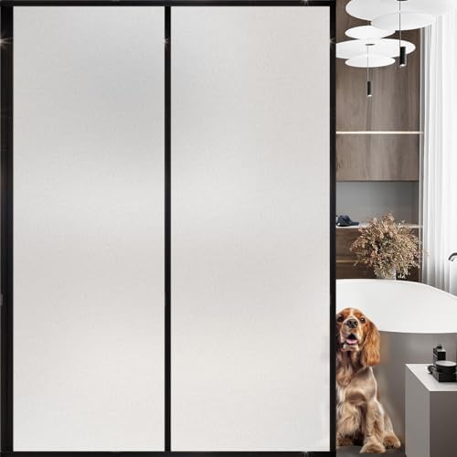 Window Privacy, Removable Glass Door Privacy Film, Suitable for Bathrooms, Offices, Static Cling Decorative Film, Reusable Window Stickers (White, 29.6 x 78.7 inch) by DERZGAO