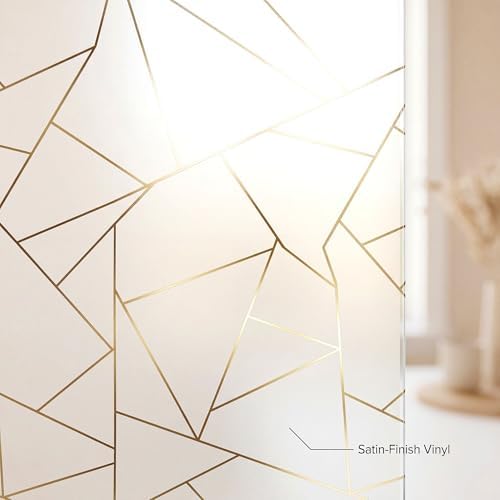 Privacy Window Film White Irregular Geometry, Non-Adhesive Glass Door Film Static Cling Window Covering Paper, UV Rejection/Heat Control/Easy Removable for Home Office Decoration,35 by 78.7In. - Image 3