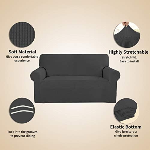Easy-Going Stretch 4 Seater Oversized Sofa Couch Cover Dark Gray - Image 4