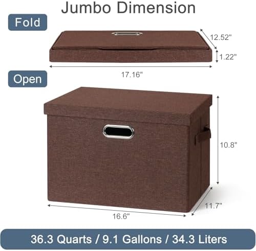 Storage Bins with Lids Fabric Closet Organizers Cubes Office Organization - Image 2
