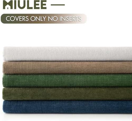 MIULEE Moss Green Chenille Couch Euro Throw Pillow Covers, 22x22 - Image 6