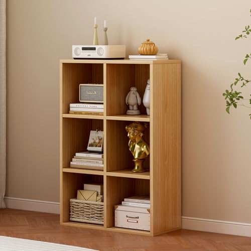 OSCHF 6-Cube Storage Shelf Bookcase, Oak by OSCHF