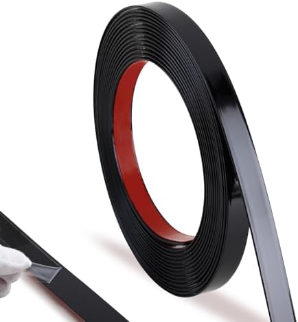 Trimold Glossy Black Molding Trim, Peel and Stick Mirror Border Design, Flexible Wall Ceiling Floor Cabinet Tile Edge Moulding, 5m x 2cm by AllAboutTrimMoldings