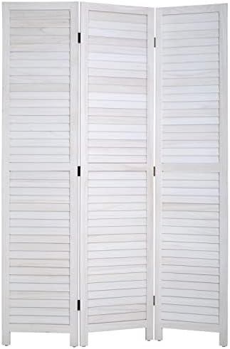 3 Panel Room Divider Privacy Screen 5.57 Ft Tall Privacy Wall Divider 66.9" x 15.7" Each Panel Folding Wood Screen for Home Office Bedroom Restaurant by FDW