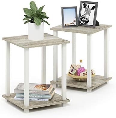 Furinno Simplistic Set of 2 Toolless Living Room Table Set, Sonoma Oak by Furinno-FitsYourSpaceFitsYourBudget