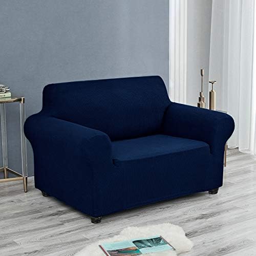 Joccun Stretch Chair Couch Cover,1-Piece Sofa Slipcover Spandex Jacquard Fabric Sofa Covers with Elastic Bottom,Washable Furniture Protector for Dogs,Cats,Kids(Armchair,Navy) - Image 4