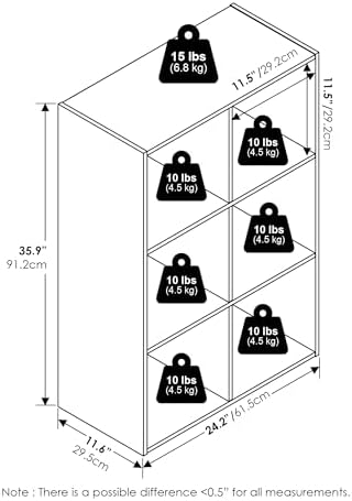 Furinno Pelli Cubic Storage Cabinet, 3x2, Espresso - Image 3