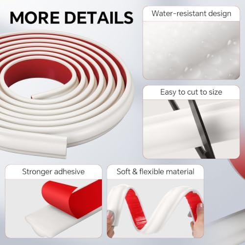 118 x 1.06 Inch Peel and Stick Molding Chair Rail Panel,White - Image 4