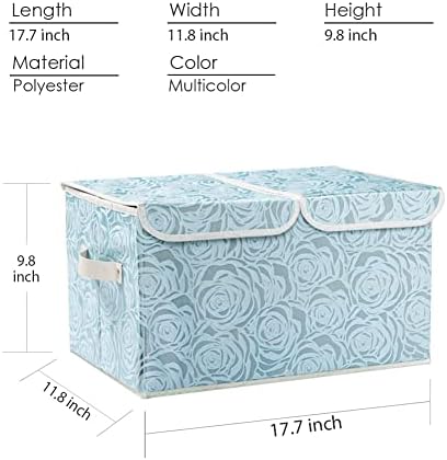 PRANDOM Large Stackable Storage Bins with Lids Fabric Decorative Storage Box Cubes Organizer Containers Baskets with Cover Handles Divider for Bedroom Closet Living Room 17.3x11.8x9.8 Inch 3 Pack - Image 4
