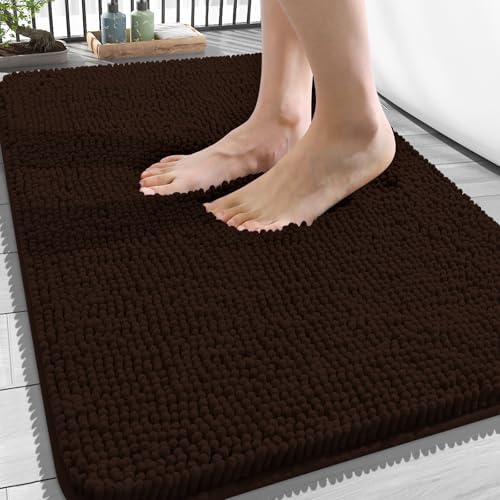 OLANLY Bathroom Rugs 34x21, Extra Soft Absorbent Chenille Bath Rugs by OLANLY