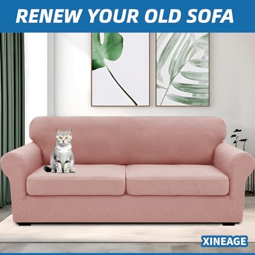 XINEAGE 3-Piece Stretch Sofa Cover, Washable Couch Covers for Dog - Image 4