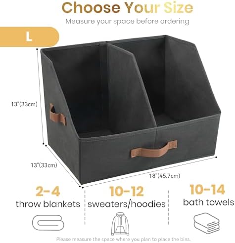 HOMELUX THEORY Closet Organizers Storage, Large Collapsible Bin 4pc, Black - Image 2