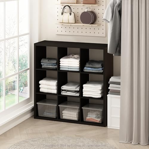 Furinno Cubic Extra Thick 9-Cube Closet Organizers and Storage, Dark Oak by Furinno-FitsYourSpaceFitsYourBudget