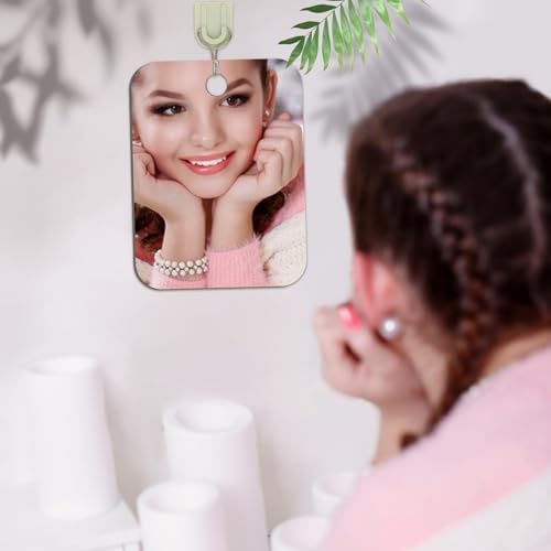 JUNEBRUSHS 2 Pack Medium Mirror for Shaving Shower Mirror 6 × 8 inch - Image 3
