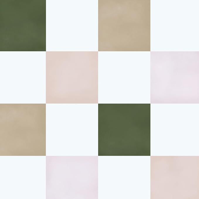 Ismoon Modern Peel and Stick Wallpaper Pink and Green Checkered Contact Paper Removale Self-Adhesive Stick on Wallpaper for Bedroom Bathroom Shlef Cabinet Décor 17.3in x 49.2ft by Ismoon