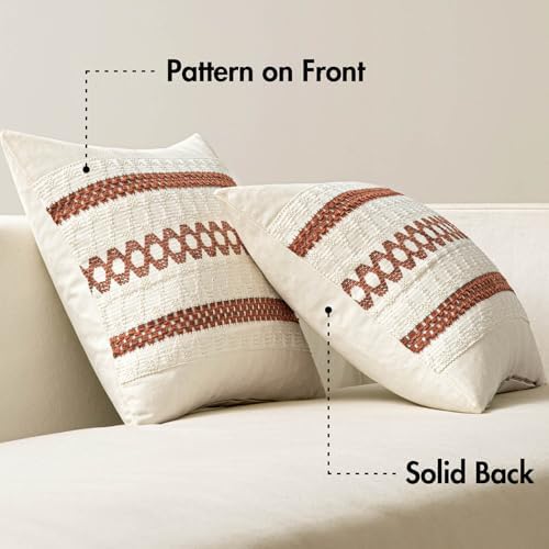 MIULEE Set of 2 Fall Rust Decorative Pillow Covers 18x18 - Image 6