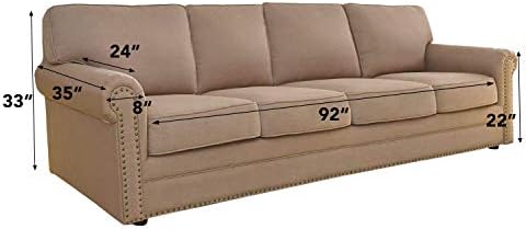 Easy-Going Stretch 4 Seater Oversized Sofa Couch Cover Beige - Image 5