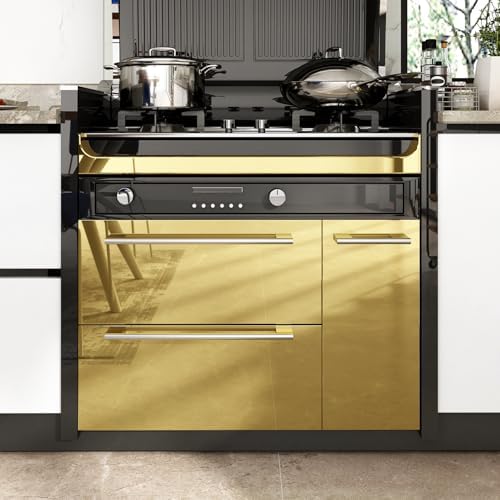 WESTICK 24"x394" Large Gold Heat Transfer Vinyl Roll Self Adhesive Flexible Gold Permanent Vinyl Wallpaper Peel and Stick Golden Contact Paper for DIY Art Crafts Home Decoration Cabinets Countertops - Image 4