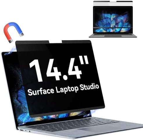 Magnetic Privacy Screen for 14.4 inch Microsoft Surface Laptop Studio 2/1, Removable Anti Glare Blue Light Laptop Privacy Filter, Anti Spy Black Protector Security Private by Protescreen