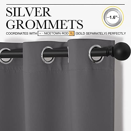 NICETOWN Doorway Curtain Privacy, Door Cover Curtain, Sound Reducing Winter Insulated Thermal Room Darkening Blackout Curtains for Bedroom, 84 inch Length (1 Panel, 5ft Wide by 7ft Long, Gray) - Image 5