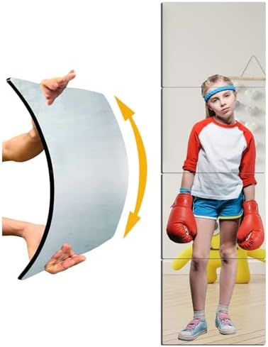 Unbreakable Door Mirror Full Length, Full Body Mirror for Kids, 4Pack 8 x8 in, Shatterproof Plexiglass Long Mirrors for Bedroom Closet, Children Plastic Mirrors Non Glass Stick on miroir by canhard