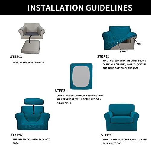 Easy-Going 2 Pieces Stretch Sofa Slipcover for Armchair Washable - Image 6