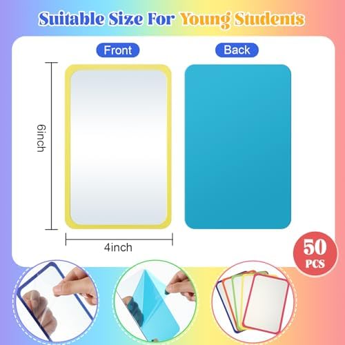 Dandat 50 Pcs 6x4 Shatter Proof Unbreakable Kids Mirrors, Warm Colors - Image 2