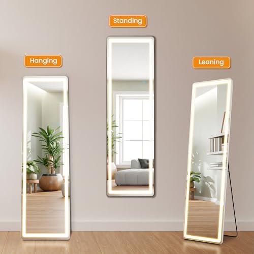 LED Rectangular Full Length Mirror, 60"L x 16"W Full Standing Mirror - Image 5