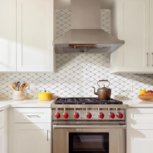 STICKGOO 10 Sheets Peel and Stick Backsplash, Carrara White - Image 4