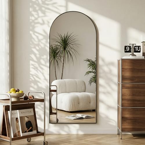 71"x28" Arched Full Length Mirror, Full Body Mirror, Black - Image 3