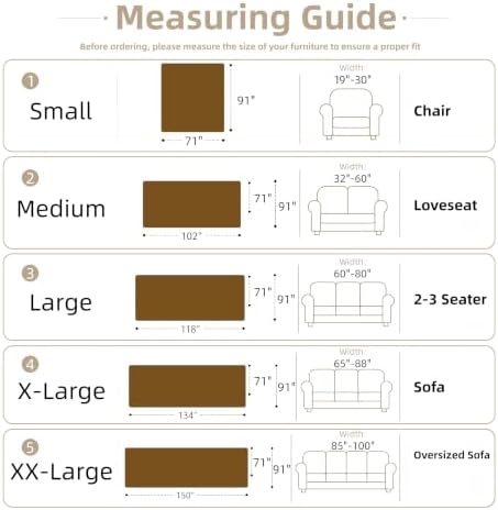 Couch Cover for Dogs Washable Sofa Cover, Sectional Couch Covers, Sofa Covers for 2 Cushion Couch, Non Slip Stripe Sofa Slipcovers Furniture Protector (Floral ‌Brown 71x150) - Image 2