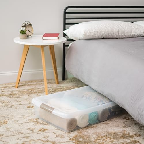 IRIS USA 40 Qt. Under Bed Storage Bin with Lids, Gray/Clear - Image 5
