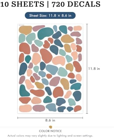 720 Pcs Boho Terrazzo Stickers | Irregular Polka Dot Peel-and-Stick Vinyl Decals for Walls & Other Smooth Surfaces - Image 3