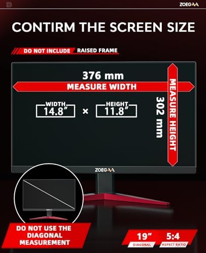 ZOEGAA 19 Inch 5:4 Computer Privacy Screen for Monitor, 19 inch Removable Anti Blue Light Glare Eye Protection Shield, Black Blackout Anti Spy Desktop Security Private Filter - Image 3
