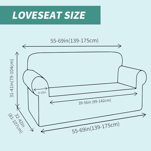 YEMYHOM Couch Cover Latest Jacquard Design High Stretch Sofa Covers for 2 Cushion Couch, Pet Dog Cat Proof Loveseat Slipcover Non Slip Magic Elastic Furniture Protector (Medium, Ivory) - Image 6