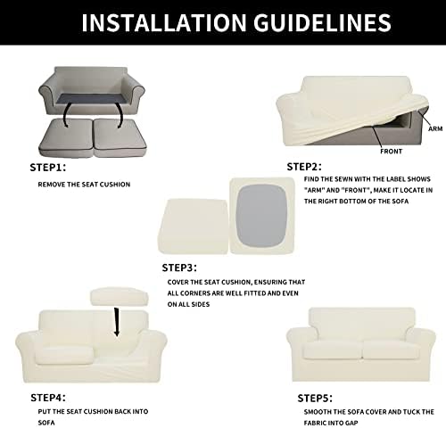 Easy-Going Stretch Oversized Loveseat Couch Cover for 2 Cushion Washable - Image 6