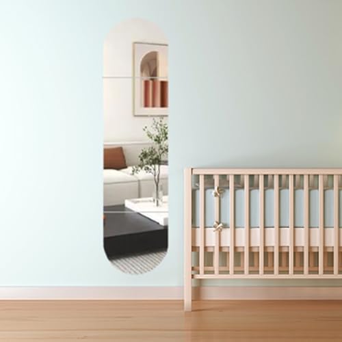 Full Length Mirror Wall Mounted for Bedroom, 12 x12in x4pcs Kids Shatterproof Acrylic Plexiglass Mirror Stickers, Safe wall mirror full length Mirror Stickers for Makeup Home Workout Gym Hallway Dorm - Image 5