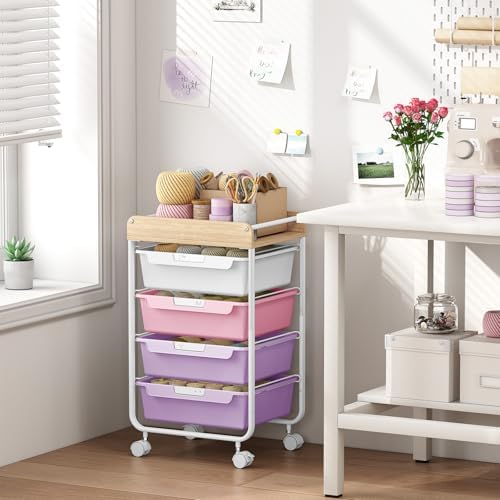 SYKIARIOL Rolling Storage Utility Cart with 4 Drawers,Art Cart,Purple - Image 4