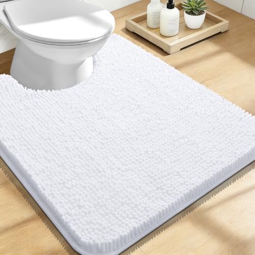 OLANLY Toilet Rugs U-Shaped 24x20, Soft Absorbent Chenille Contour Rugs by OLANLY