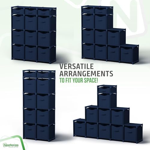 Cube Storage Organizer with Storage Bins Included - The Perfect Closet Organizers and Storage Solution. Includes 12 Storage Cubes, Great For Toy Storage, Closet Storage, Clothes Storage (Navy) - Image 5